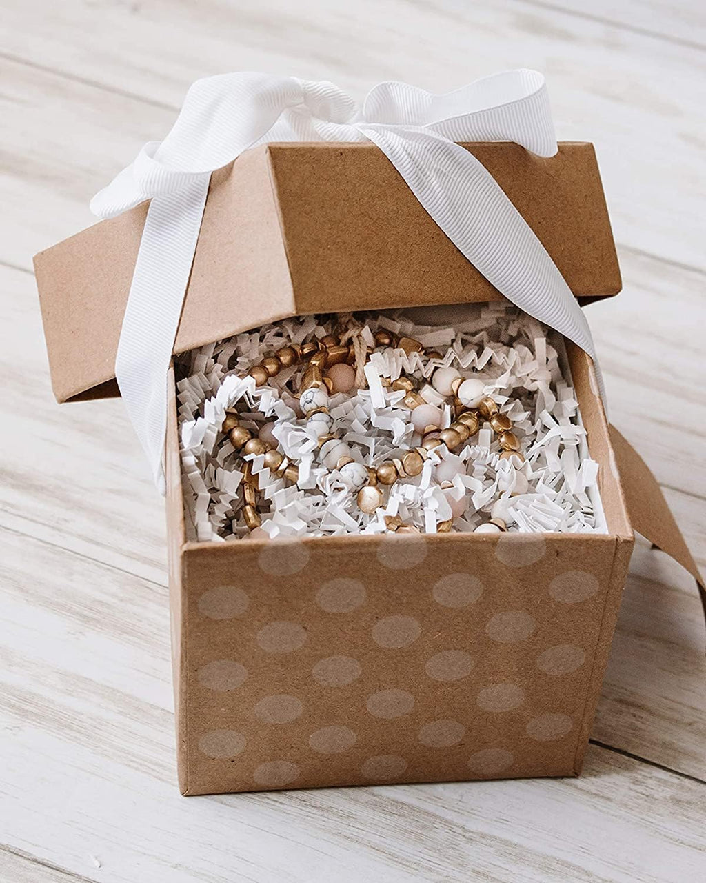 1 LB Kraft Crinkle Cut Paper Shred Filler Packaging for Gift Wrap, Boxes Basket Filler White