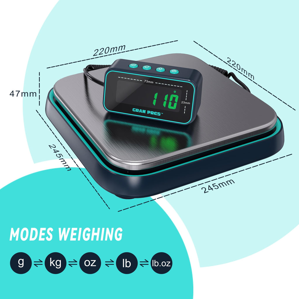 GRAM PRES Digital Shipping Scale, 86 lbs/0.1oz Highly Accurate Postal Scale for Packages with Hold/Tare/Separate LCD Display，Stainless Steel Postage Scale，Package Scale for Small Business, Mail
