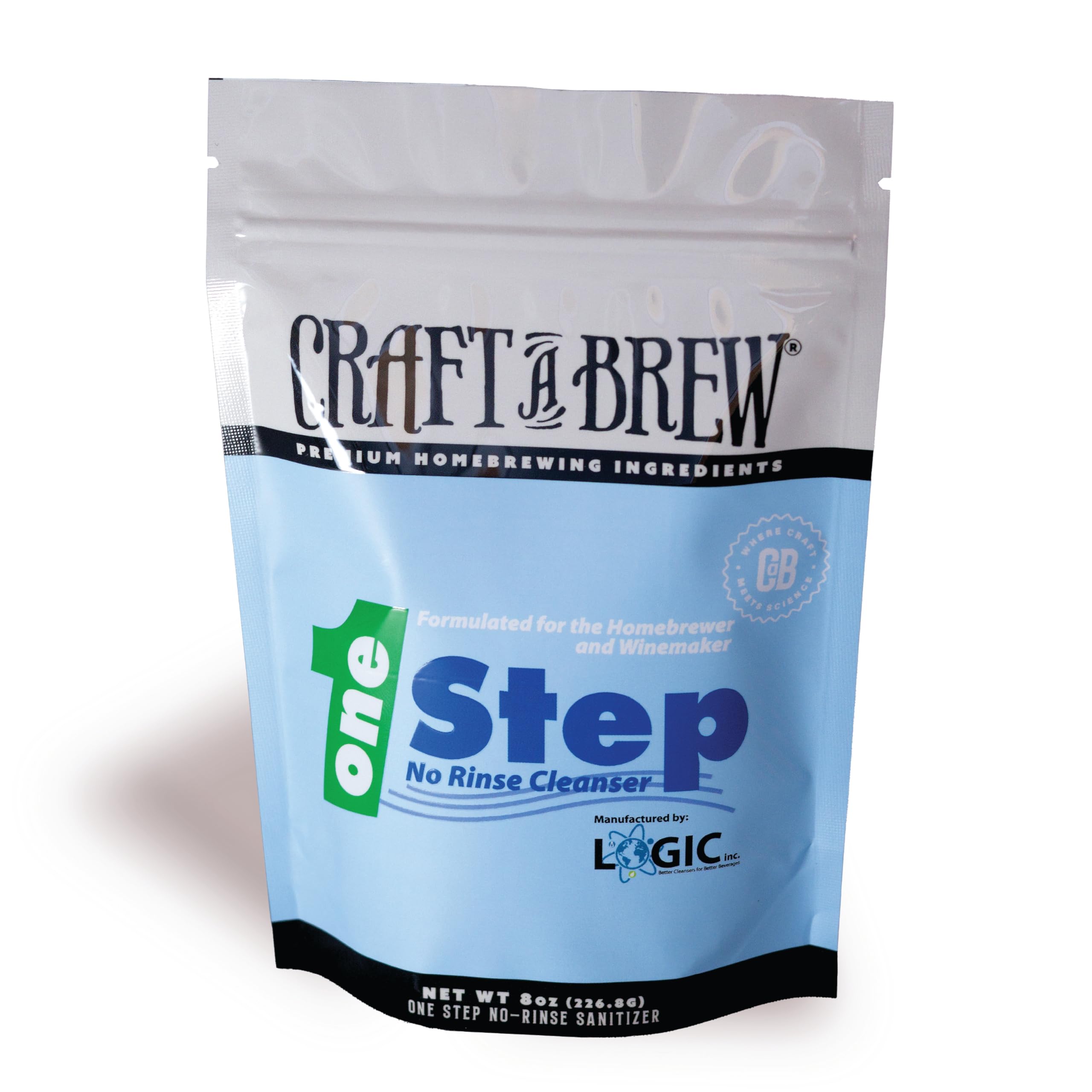 Craft A Brew - One Step No Rinse Cleanser - For Cleaning At Home Brewing Equipment - Non-Foaming Cleanser - Safe & Easy to Use - Home Brewing Supplies - 8 oz