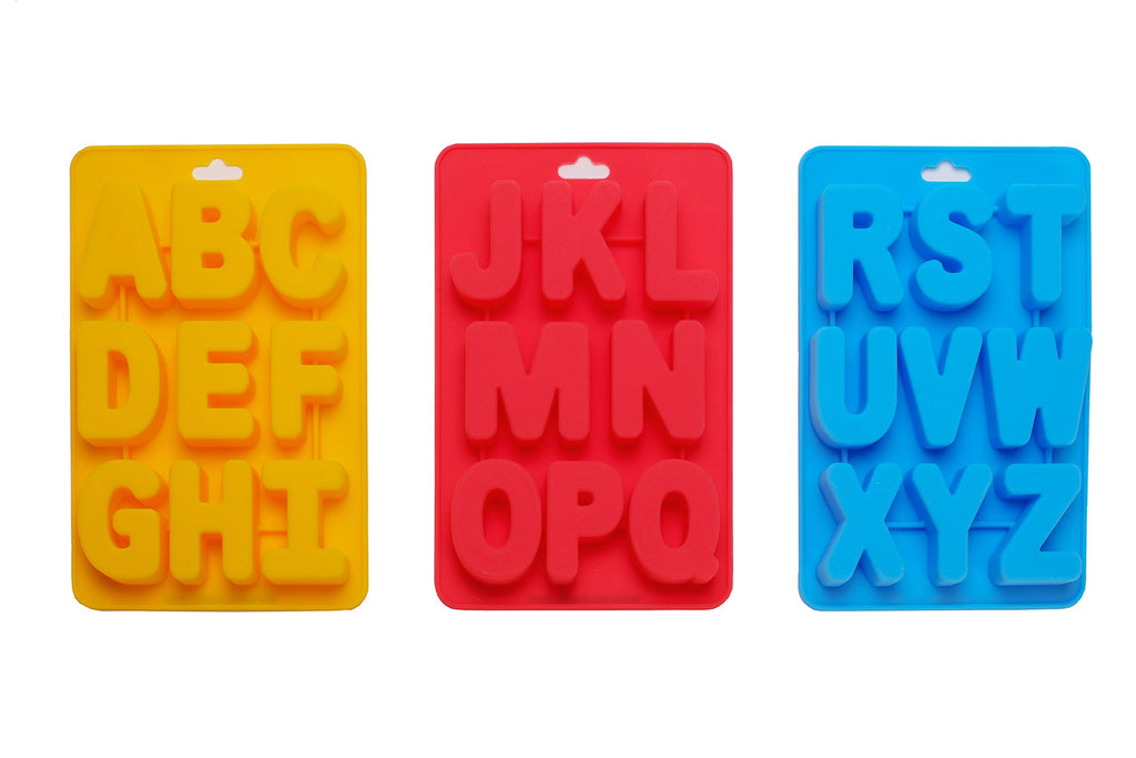 Traytastic! Silicone Letter Mold A-Z Alphabet - Large 1.5" Cavity - Wax Crayons, Resin, Candy, Chocolate, Crafting, Baking, Molding, Melting - Oven & Dishwasher Safe, BPA Free