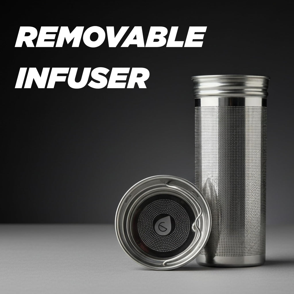 GROSCHE Toronto 16oz Insulated Infuser Flask - Stainless Steel, Leakproof, Perfect for Tea, Coffee, and Fruit Infusion, Home, Travel & Outdoor Use, Canadian Brand! - 16 fl. oz, Forest Green