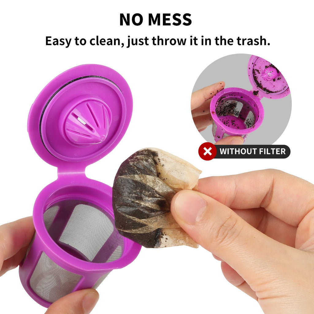 200 Count Fanativita K Cup Filters Disposable with Genius Lid Design, Fit All Reusable K Cups (White)