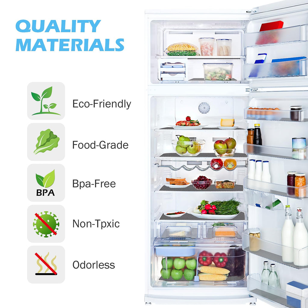 MooiFun Drawer Liners, Waterproof Shelf Liner, Anti-Slip Non-Adhesive BPA Free Kitchen Cupboard Cabinet Liner Refridge Fridge Mats Sink Protector Strong Durable for Home (Grey/11.8in x 20Ft)