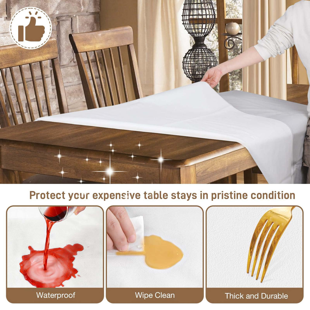 Table Protector Pad with Flannel Backing, Heavy-Duty Vinyl Table Padding Under Tablecloth, Waterproof, Heat Resistant, 108 x 54 inches, Rectangular