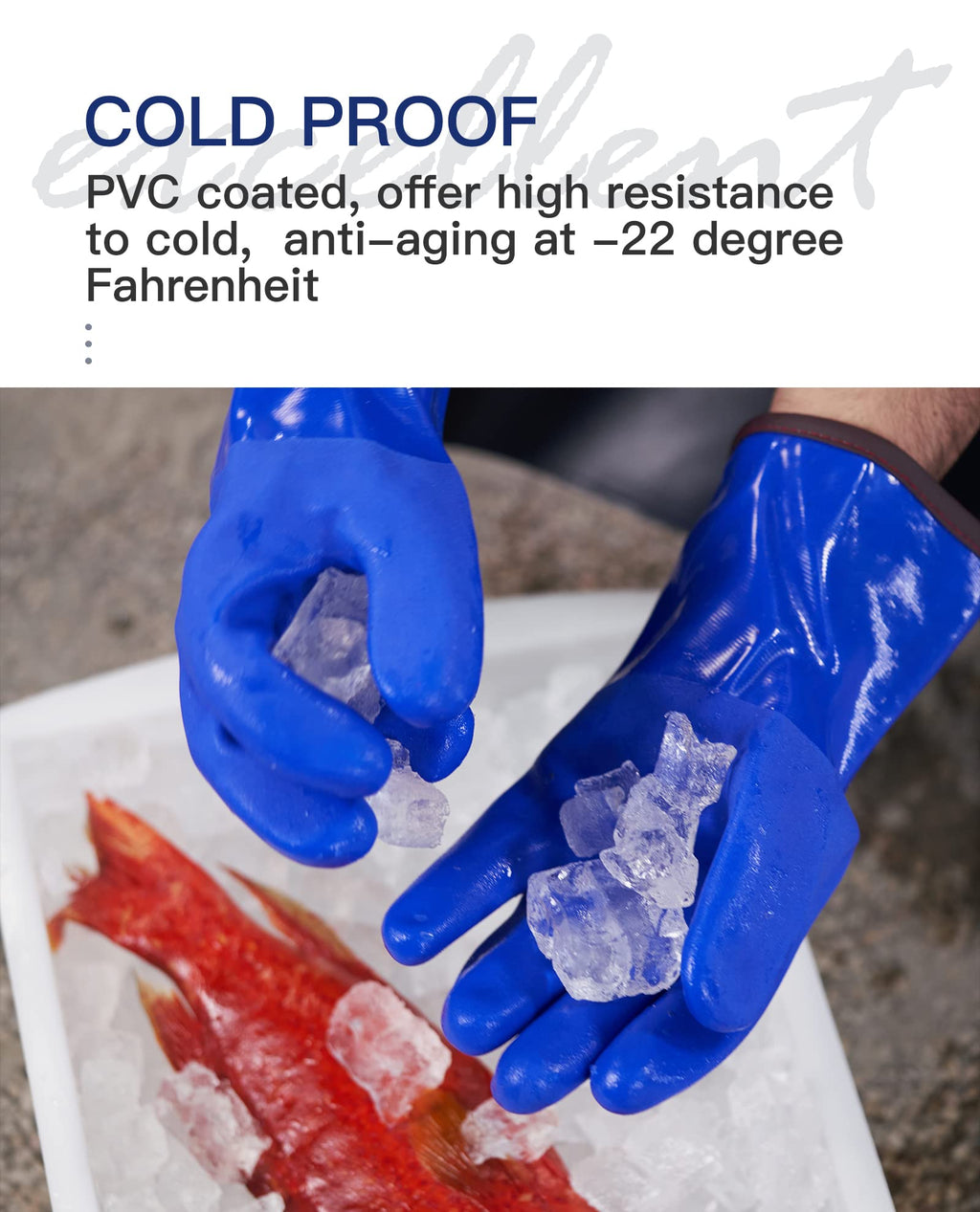 PACIFIC PPE Winter Work Gloves for Cold Weather, Thermal Insulated Freezer, Coated Cold Proof Heavy Duty PVC Rubber Gloves, Chemical&Oil Resistant, Waterproof, Touchsreen, Non-Slip,Large
