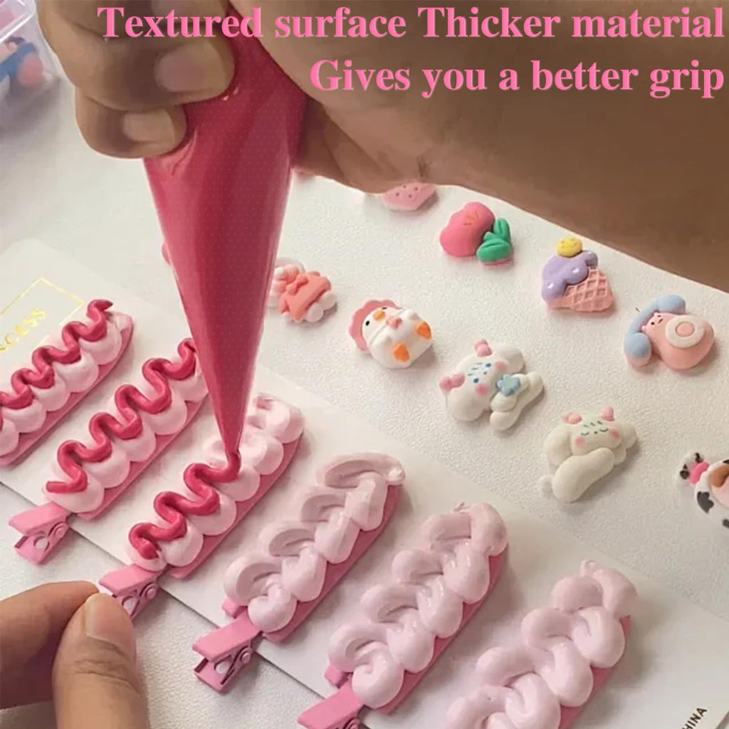 24 Inch Extra Large Piping Bags, 200 PCS Clear Disposable Icing Bags, Thickened Non-Slip and Anti-Burst Pastry Bags for Baking and Decorating Desserts Cakes Cookie