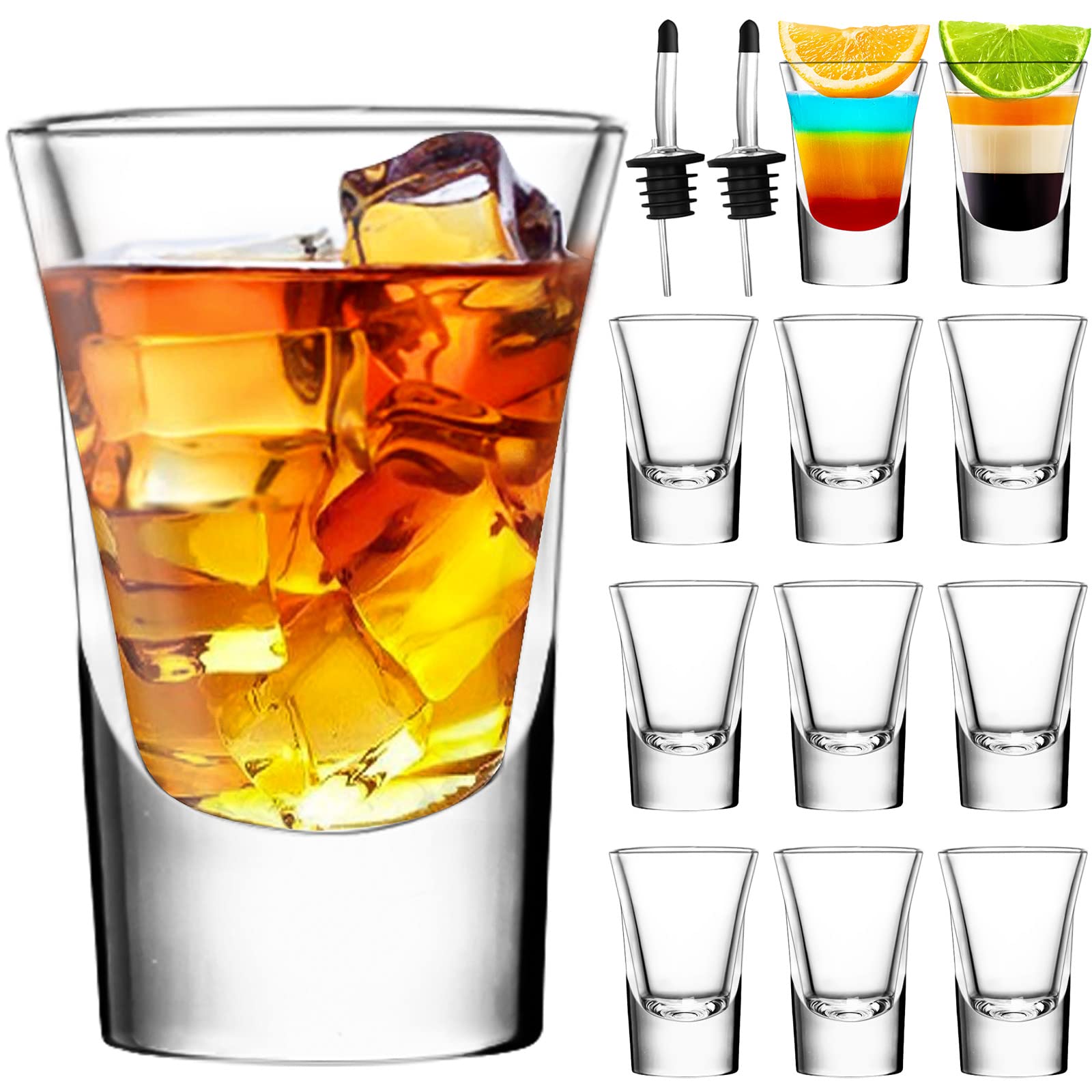 35ml Shot Glasses Set of 12 Clear Shot Glass in Bulk1.2oz Small Glass Cup for Tequila Vodka Liqueurs Whiskey Espressos