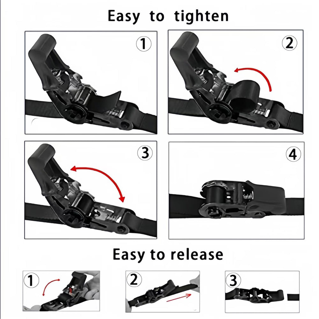 Endless Ratchet Tie Down Straps Heavy Duty Cargo Tie Downs, Durable Nylon Black Strap Down Ratcheting Securing Straps, Track Spring Fittings, Tie-Down Motorcycles, Trailer Loads, Kayak (20ft - 2pack)