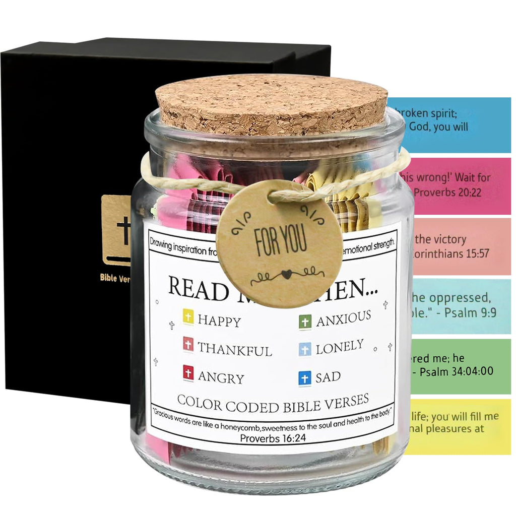 Bible Verse Jar, Read Me When Bible Verses Jar the Hope Jar Bible Verses, Bible Jar with 90 Coloring Scriptures, Prayer Bible Verses in a Jar Bible Verses for Emotions and Feelings, Christian Gifts