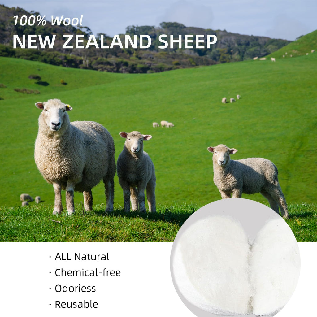 Wool Dryer Balls Handmade Gray XL Pack of 6,Organic Dryer Balls Laundry Reusable Anti Static,100% Natural New Zealand Wool Fabric Softener Balls Laundry Balls for Dryer for 1000+ Loads,Reduces Drying Time,Baby Safe & Odorless .
