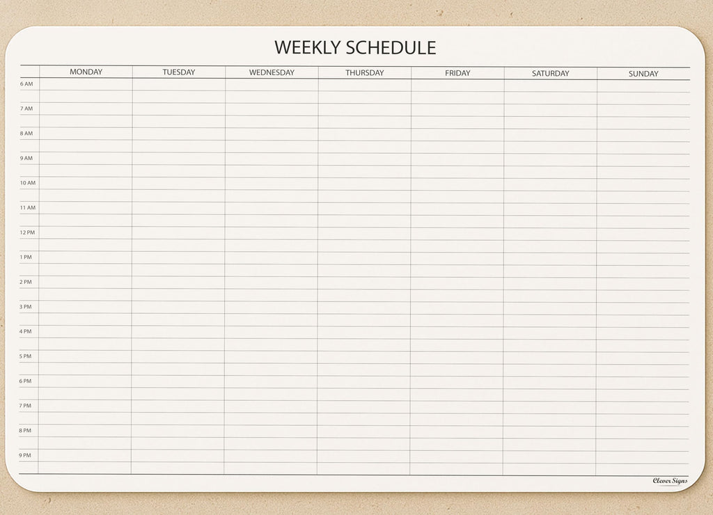 Schedule Pad, Tear Off Undated Weekly Planner Notepad, A4 Size (8,3" X 11,7"), Premium Thick Paper with Cardboard Back Support, Weekly Desk Planner by CLEVER SIGNS