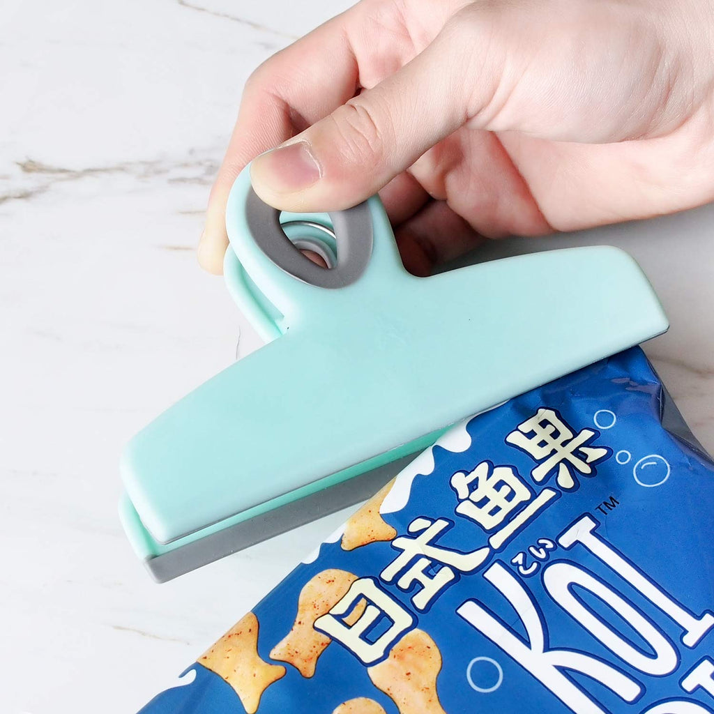 Yopay 8 Pack Chip Bag Clips, 5.3 Inch Heavy Duty Food Clamp With Air Tight Seal Grip for Bread, Snack, Coffee Bags and Paper Sheets