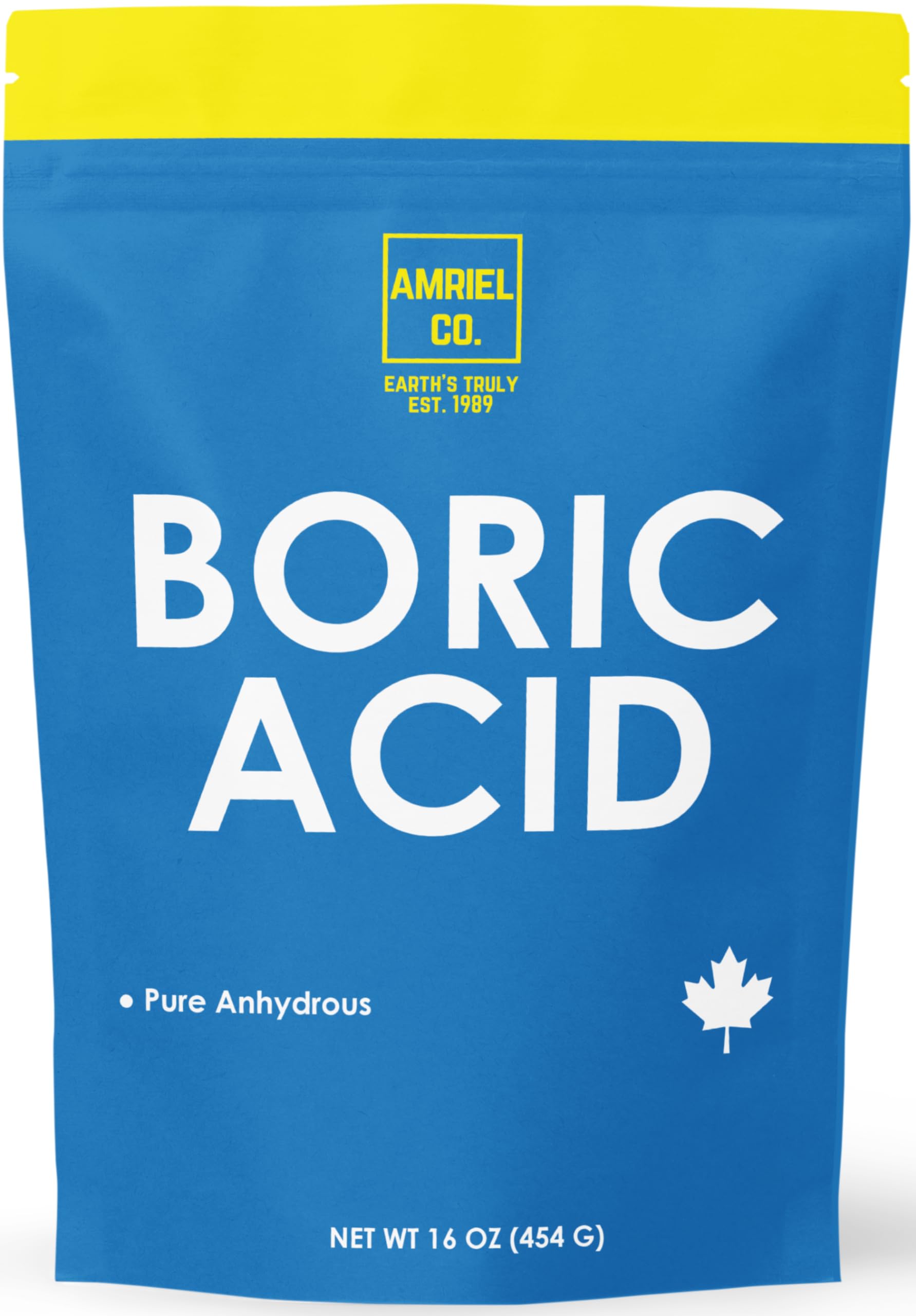 Boric Acid (1lb) | 99.9% Pure Industrial Grade |Anhydrous Fine Powder| Packed In Canada| Used to Make All Purpose Cleaner| DIY Cosmetic and Personal Products| PH Buffer and Odor Control| Amriel Co.