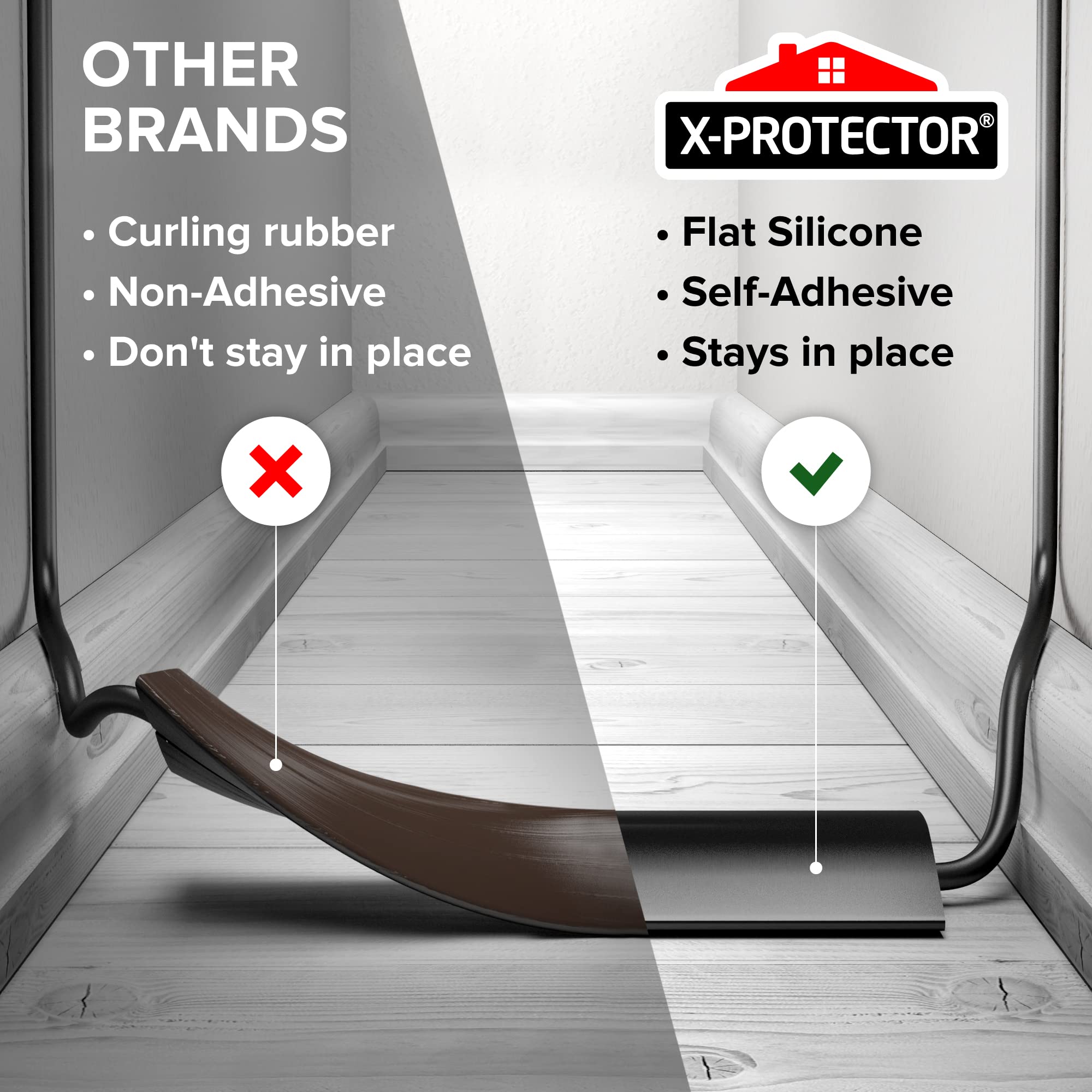 Floor Cord Cover X-Protector – 5’ Overfloor Cord Protector – Self-Adhesive Power Cable Protector – Silicone Cord Protector – Ideal Extension Cord Cover to Protect Wires On Floor (60 in)