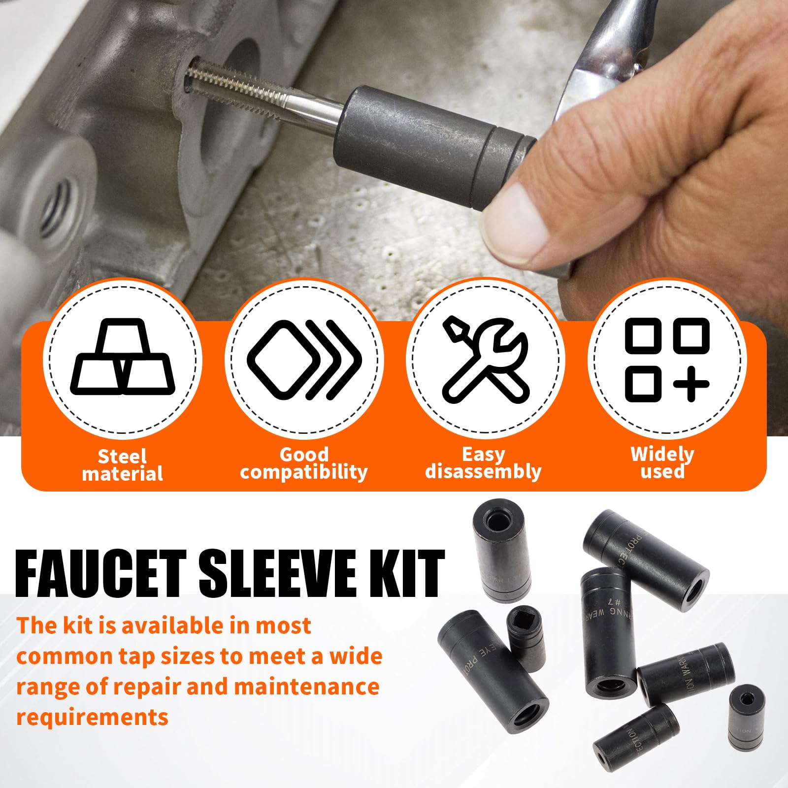8Pcs Tap and Die Socket Adapter Tap Socket Set 1/4 Inch and 3/8 Inch Tap Holder Socket Kit with Socket Holder for Tight Space Fractional MCTI Standard