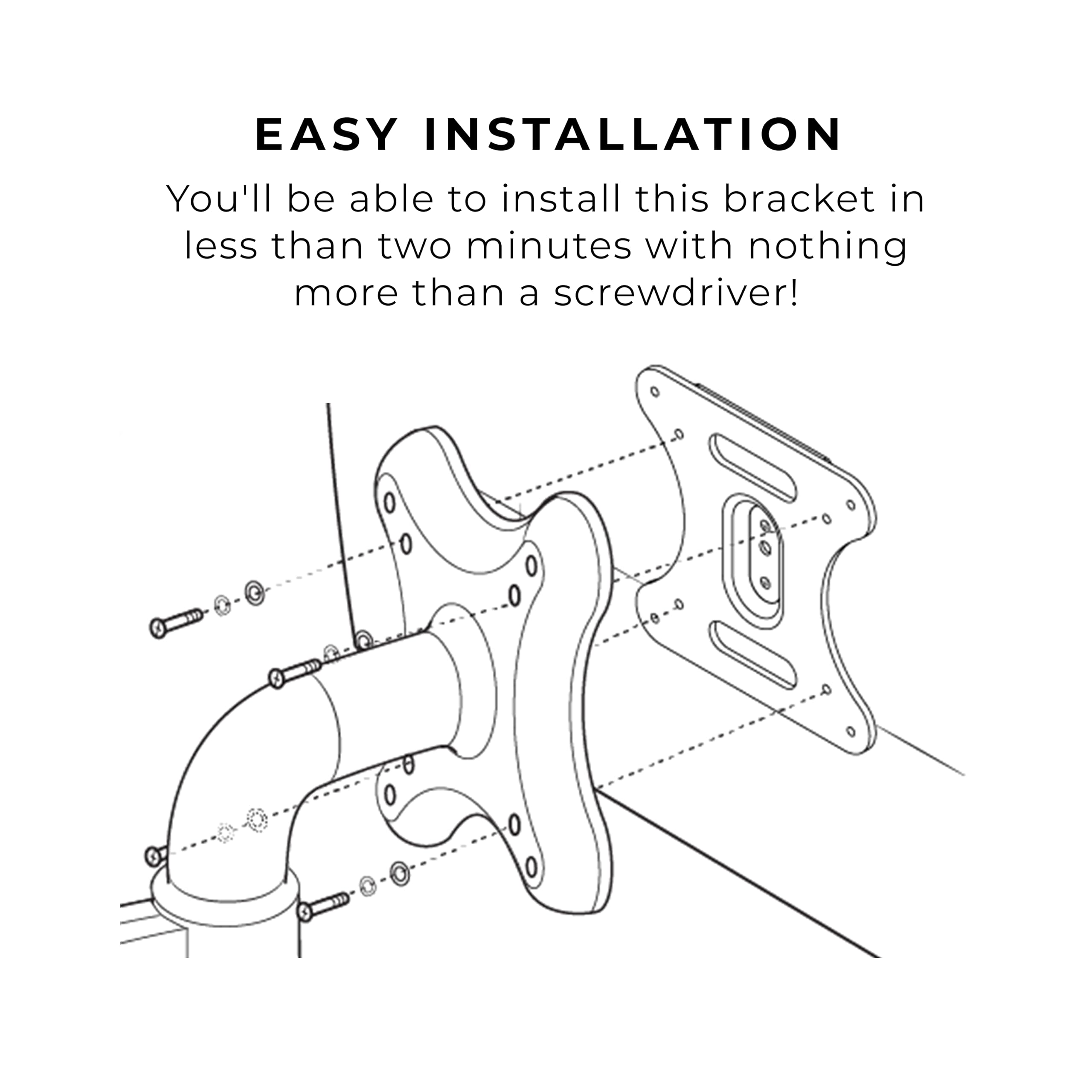 HumanCentric VESA Mount Adapter Compatible with MSI Optix MAG341CQ, AG32C, AG32CQ, G24C, G27C, G27C2 Monitors, Does Not Fit MAG24C, for 75x755 and 100x100mm Patterns