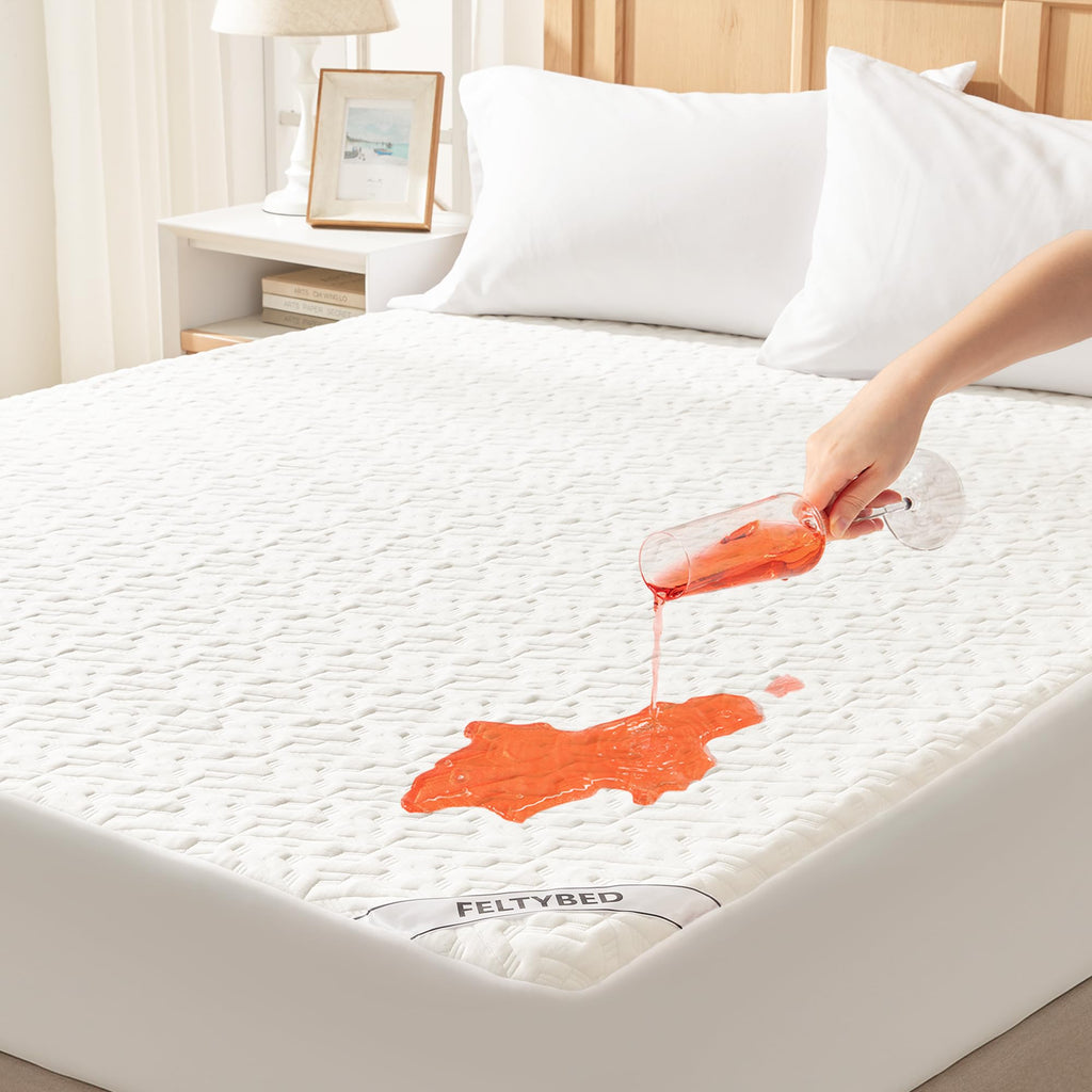 100% Waterproof Mattress Protector Full Size, Mattress Pad Cover 3D Air Fabric, Noiseless & Breathable Mattress Pad Fitted Style with Stretchable Pockets,Ultra Soft & Machine Washable