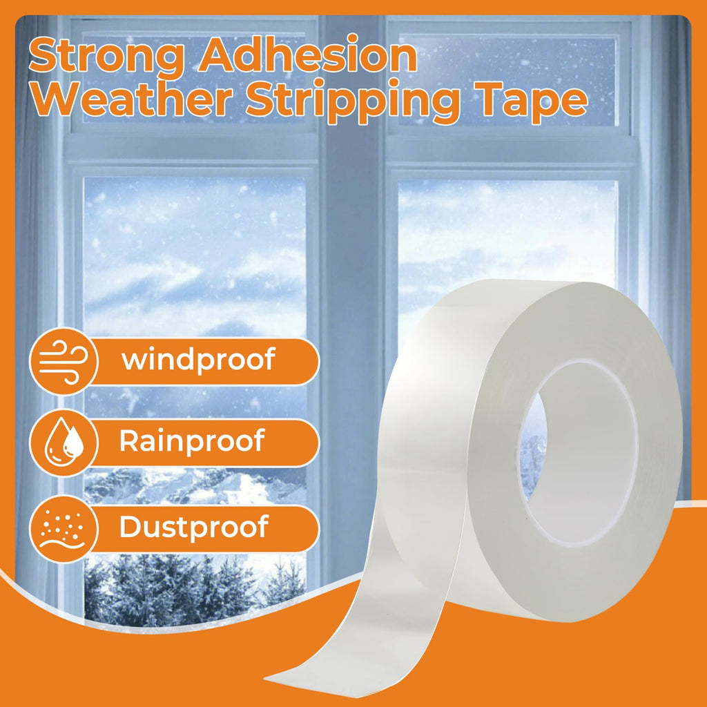 20Mil Thick Window Weather Sealing Tape, 2in x 66ft Transparent Window AC Insulation Air Conditioner Sealing Tape, No Residue
