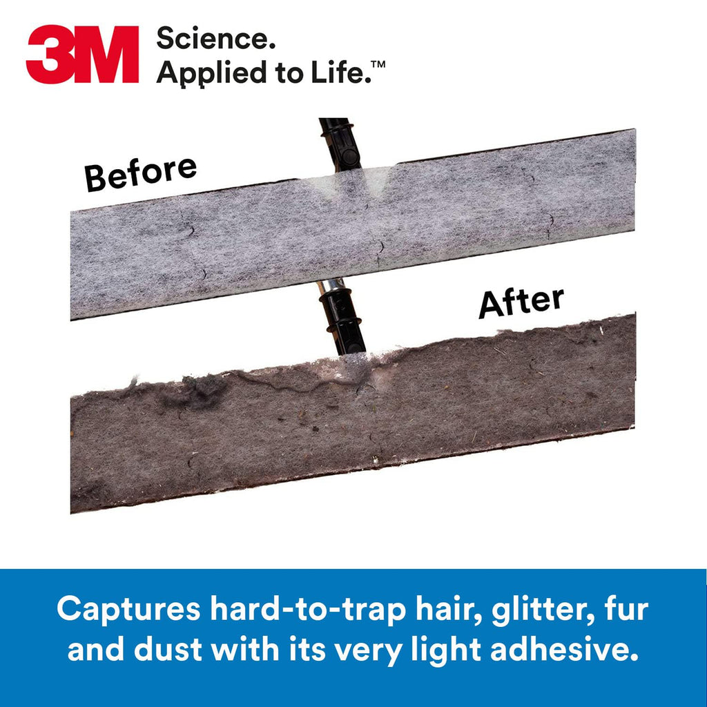 3M Easy Trap Sweep and Dust Sheets, 1 Roll of 60 8" x 6" Sheets, Disposable Easy Sweep Floor Duster, Picks Up 8X More Dirt, Dust, Sand, Hair, Works on Dry or Wet Surfaces, Hardwood Floors, 59152W
