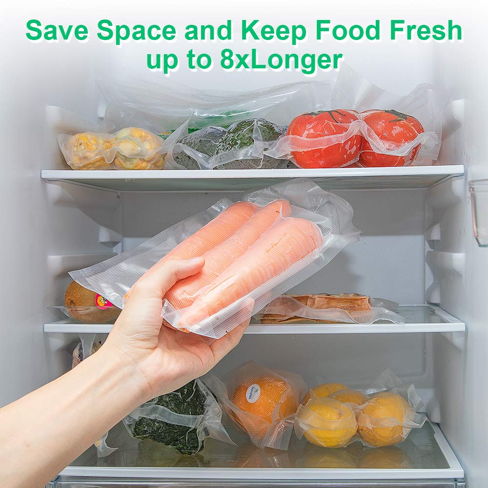 ATSAMFR 8 Pack 8"x20'(4Rolls) and 11"x20'(4Rolls) Vacuum Sealer Food Saver Bags Rolls with BPA Free,Heavy Duty,Great for Vac Storage or Sous Vide Cooking