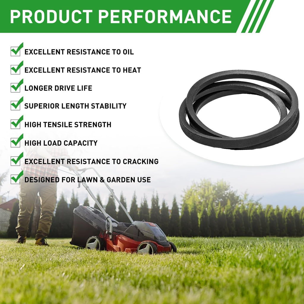 GX20072 42 inch Mower Deck Belt Replaces John Deere Craftsman SPM215471655 GX20072 GY20570 115 125 135 D100 D105 D110 D120 D125 D130 42 inch Lawn Mower Deck V- Belt (1/2" x 104")