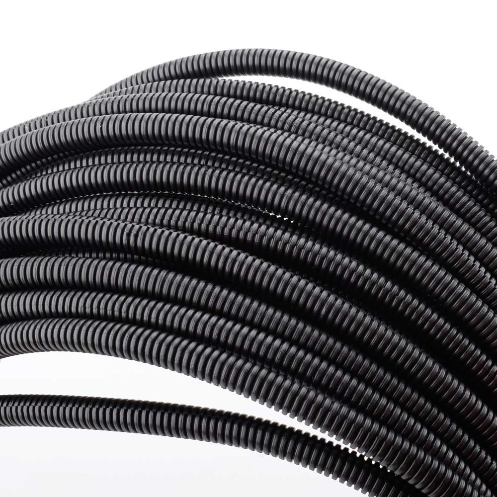 ZhiYo 100FT 1/4" Wire Loom Split Tubing Auto Wire Conduit Flexible Cover Black Cable Management