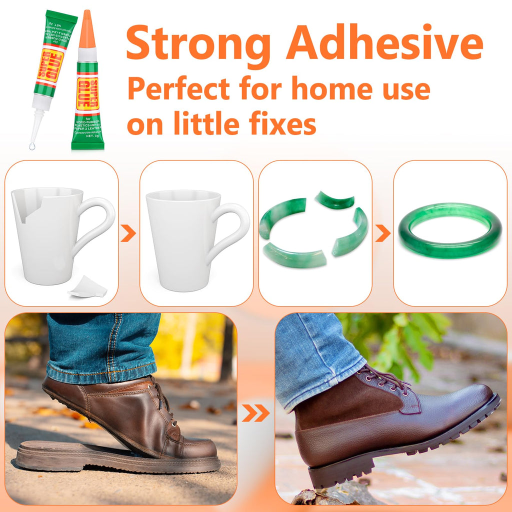 36 x 3g Super Strong Glue for All Purpose, Clear Cyanoacrylate Adhesive Instant Glue Quick Dry Superglue Gel Tubes for Bonding Plastic, Metal, Glass, Leather, Wood, Rubber, Jewelry, DIY Crafts Repair