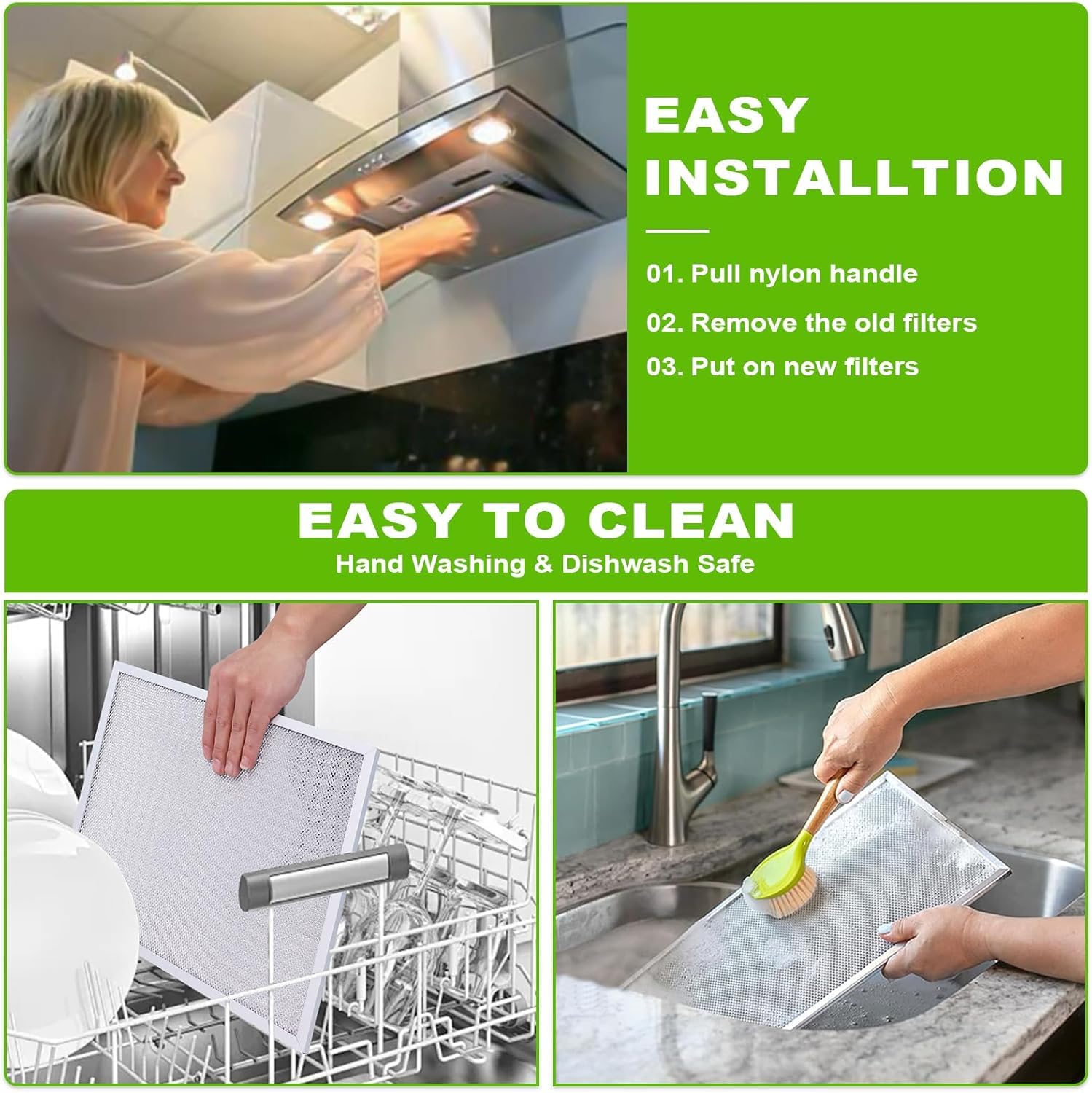 New- BPS1FA30 Range Hood Replacement Filter Compatibe with Nu-tone A-llure QS1 and WS1, 99010299 Grease Filter for Range kitchen Hood, 11-3/4" x 14-1/4" x 3/8" Aluminum 30"- 2 Pack