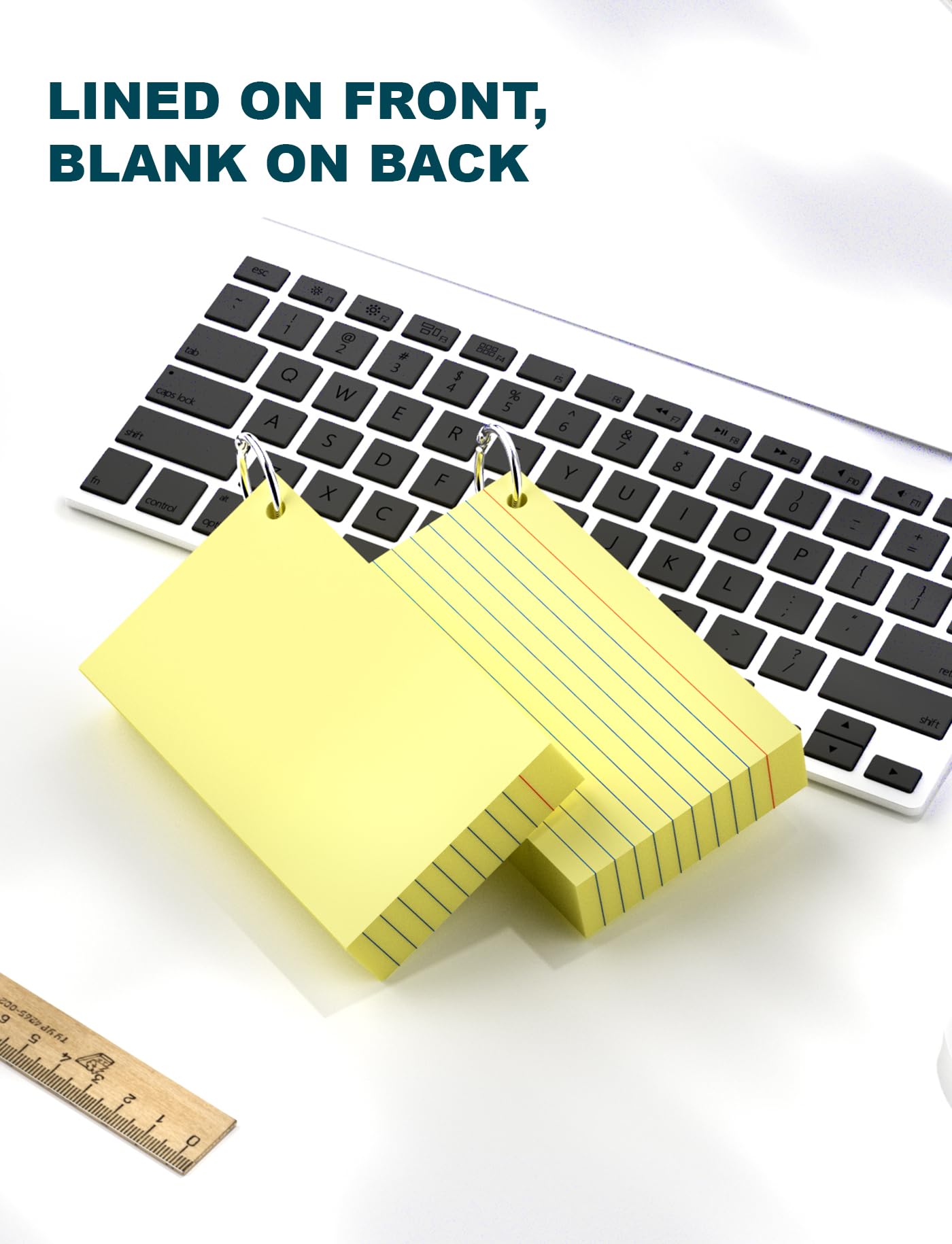 600 Count Cue Cards with Ring Index Cards 3x5 Colored Flash Cards for Studying 3 x 5 in Recipe Cards Ruled Note Cards 3x5 Lined on Front Blank on Back Colorful Flashcards Q Card, 12 Pack of 50 Sheets
