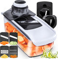 Fullstar Mandoline Slicer for Kitchen - Vegetable Slicer Spiralizer & Julienne Cutter for Veggie Cucumber Onion Potato Carrot - Cheese Grater - Kitchen Essentials Tools & Gadgets (PRO 6-in-1, White)