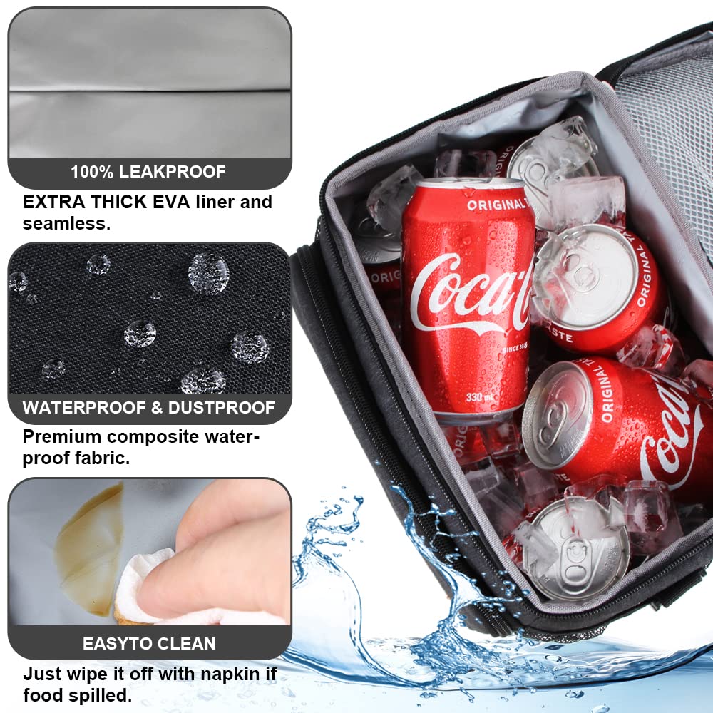 hombrima Lunch Bags, Insulated Lunch Box Cooler Bag for Kids Adults School Hiking Picnic