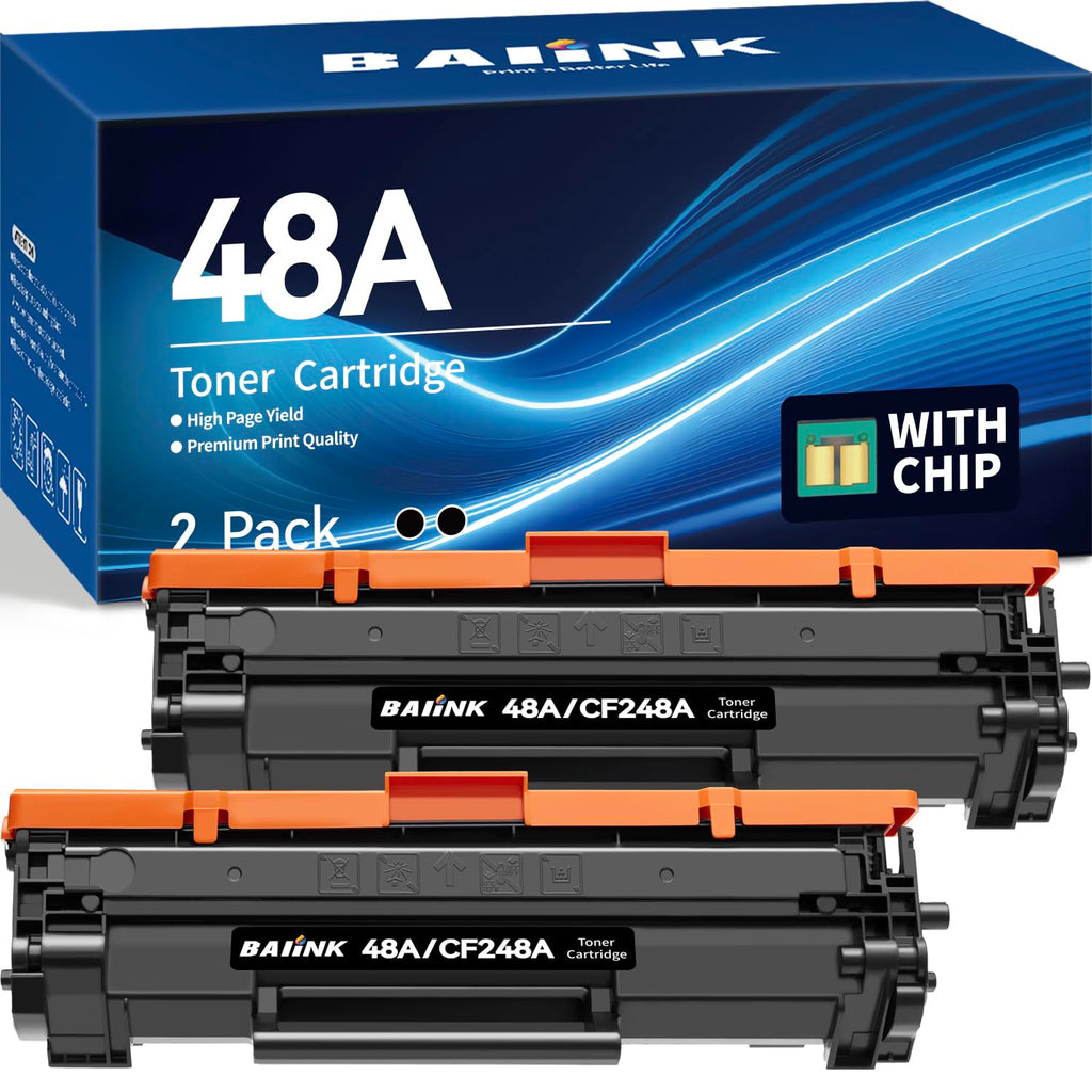BAIINK CF248A 48A Toner Cartridge Compatible Replacement for HP 48A Toner Cartridge Black Compatible for HP Pro M15w M15a M16w M16a MFP M29w M29a M28w M28a M30w M31w M14 M17 M15 M28 (2 Black)