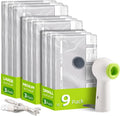 VACKFOX Travel Vacuum Storage Bags with Rechargeable USB Pump, 9 Pack Carry-On Size Compression Packing Bags for Luggage and Suitcase, Space Saver for Clothes and Clothing Travel