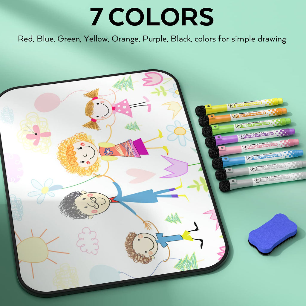 Nicpro Dry Erase Whiteboard A3, Magnetic Double Sided 12 x 16 White Board with Black Border, Including 8 Water-Based Pens and 1 Eraser for Kid Writing & Drawing, Student School, Classroom, Home Use