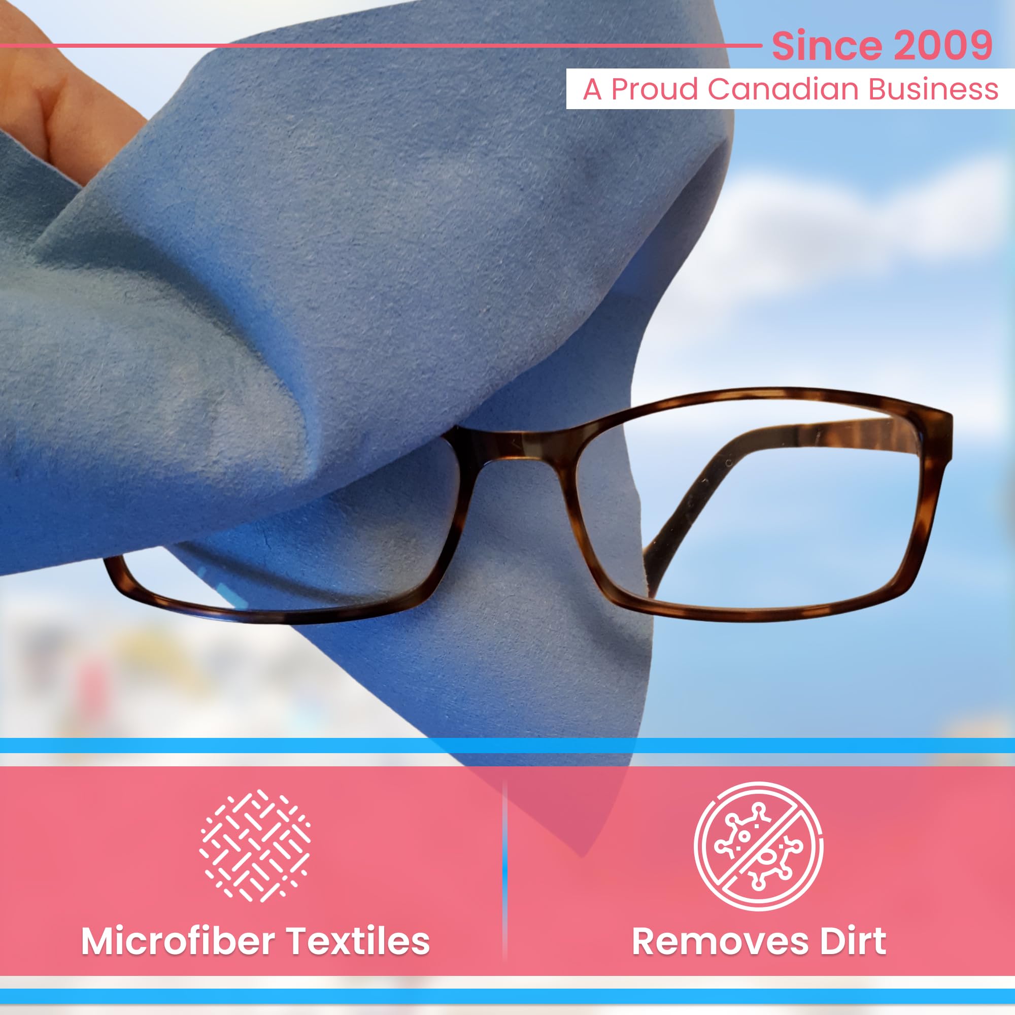 Jude's Miracle Cloth 3 Pack - White/Blue/Grey - Premium Smooth Microfiber Cloths - Chemical-Free, Lint-Free - Windows, Mirrors, Stainless Steel, Chrome, Stone Countertops, Plexiglass & So Much More!