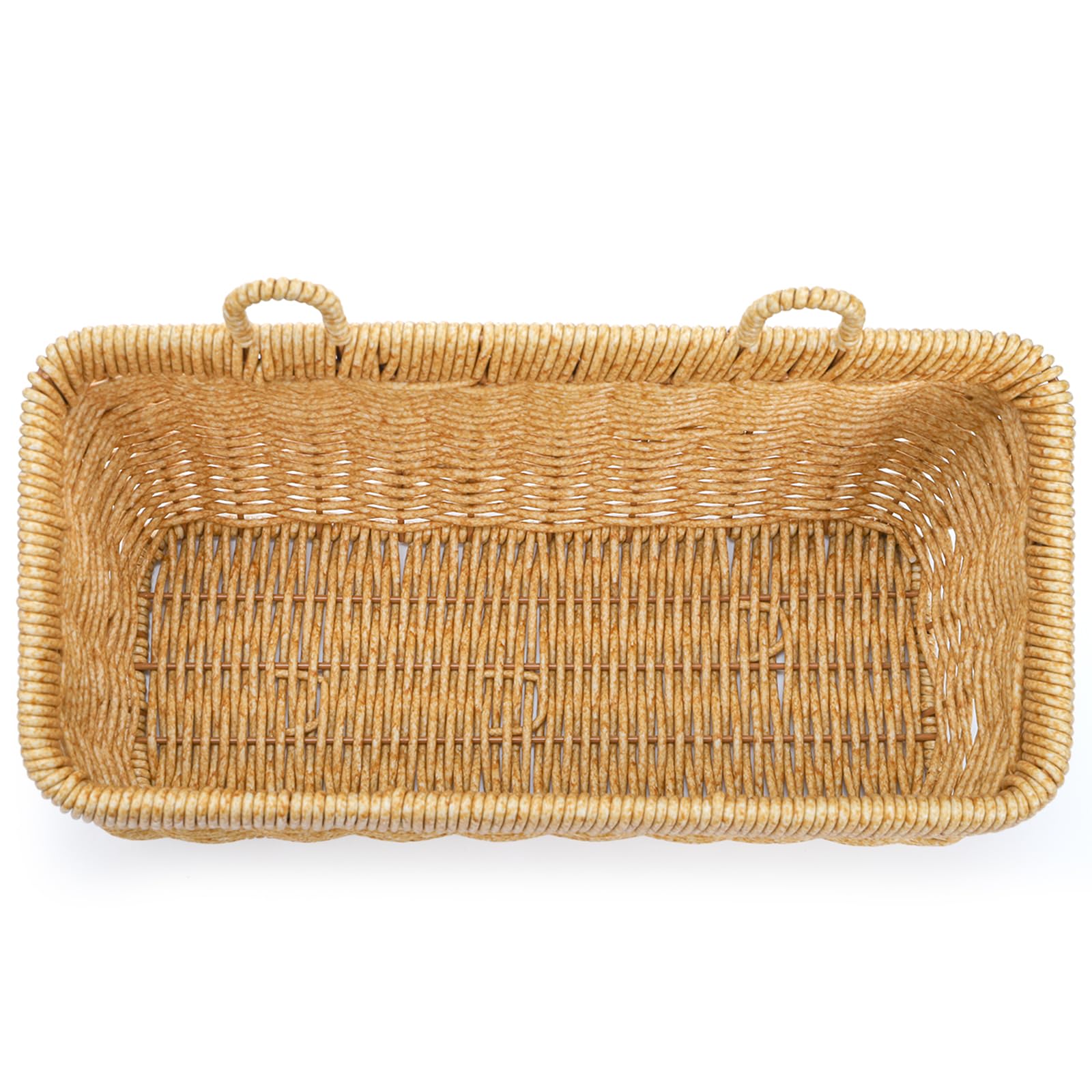 ZEAYEA Set of 2 Wall Hanging Basket, Small Hand-Woven Hanging Organizer Basket for Onion Garlic, Boho Plastic Fruit Storage Baskets with Hanger for Kitchen Bathroom Laundry Living Room Home Decor