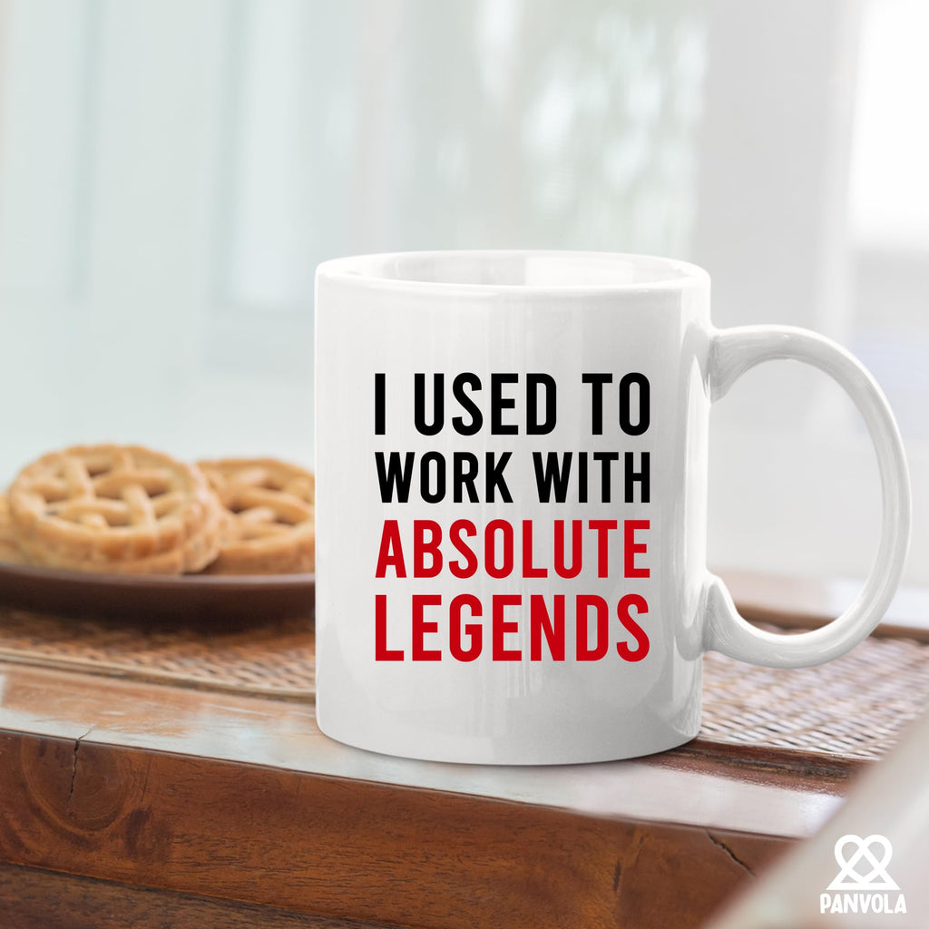 Panvola I Used to Work with Absolute Legends Coworker Gifts Retirement New Job Goodbye Workplace Office Retired Colleague Ceramic Coffee Mug (White, 11 oz)