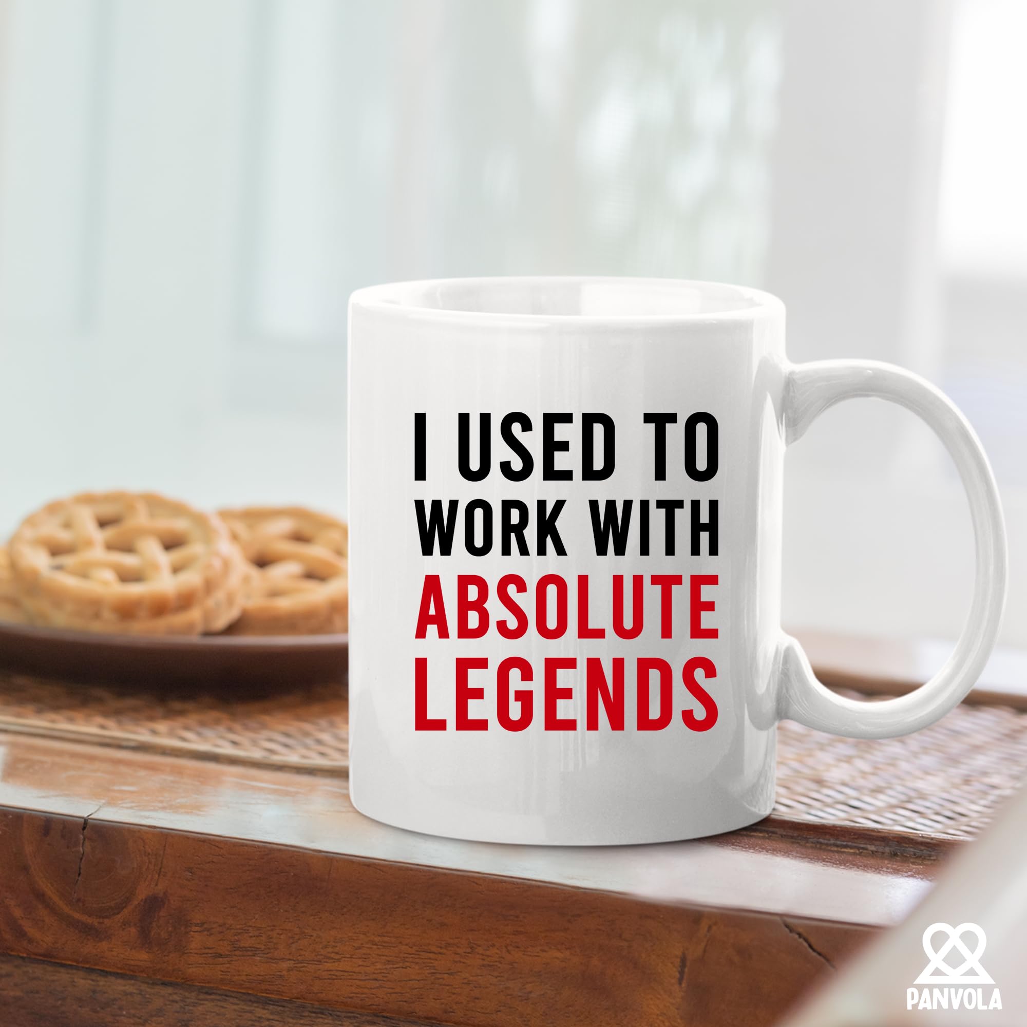 Panvola I Used to Work with Absolute Legends Coworker Gifts Retirement New Job Goodbye Workplace Office Retired Colleague Ceramic Coffee Mug (White, 11 oz)