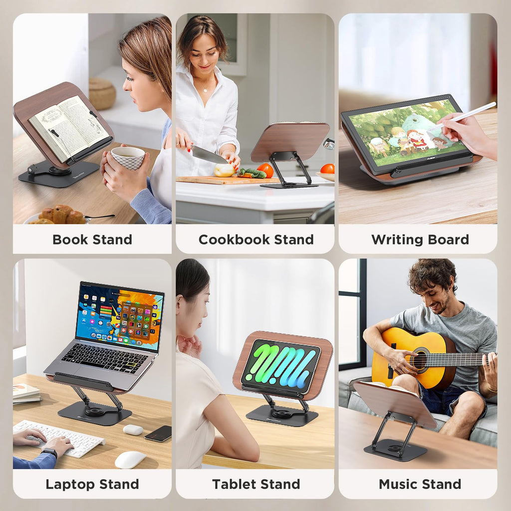 BEAUTRIP Book Stand for Reading, Foldable Book Holder for Desk Hands Free, Display Stand for Office, Kitchen, Cookbooks, Textbook, Recipe, Magazines, Tablets and Laptops