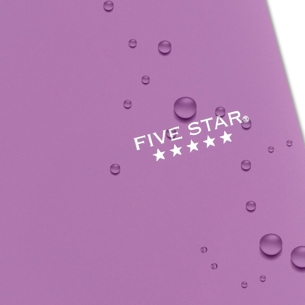 Five Star Spiral Notebook + Study App, 4 Pack, 1 Subject, College Ruled Paper, 8-1/2" x 11", 100 Sheets, Fights Ink Bleed, Water Resistant Cover, Amethyst Purple, Raspberry Pink, White and Seaglass