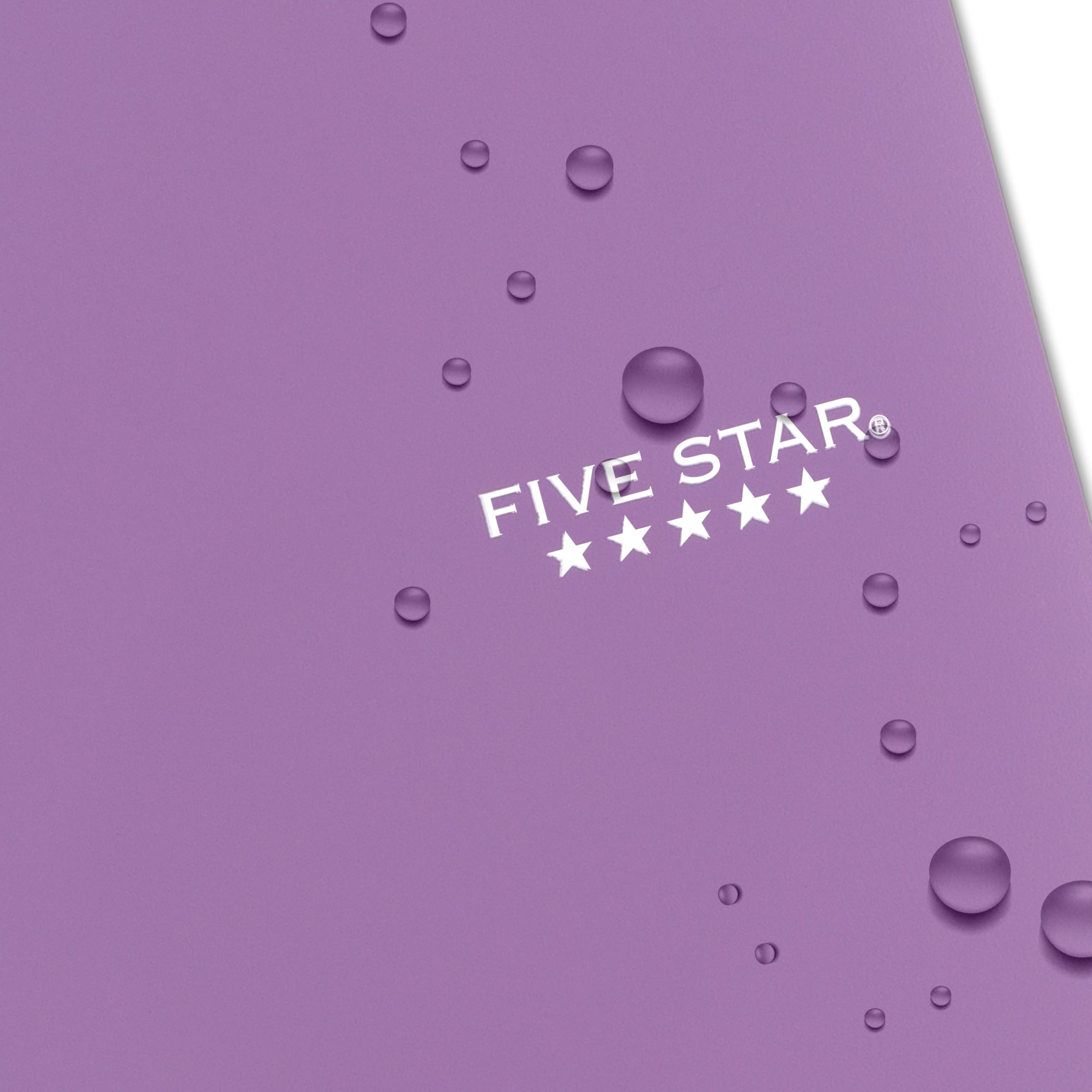Five Star Spiral Notebook + Study App, 4 Pack, 1 Subject, College Ruled Paper, 8-1/2" x 11", 100 Sheets, Fights Ink Bleed, Water Resistant Cover, Amethyst Purple, Raspberry Pink, White and Seaglass