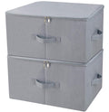 Dust proof Attic Shelf Clothes Storage Boxes with Zip Lid, Breathable Collasible Bins for Seasonal Garment Organizer, Light Gray, 2 pcs