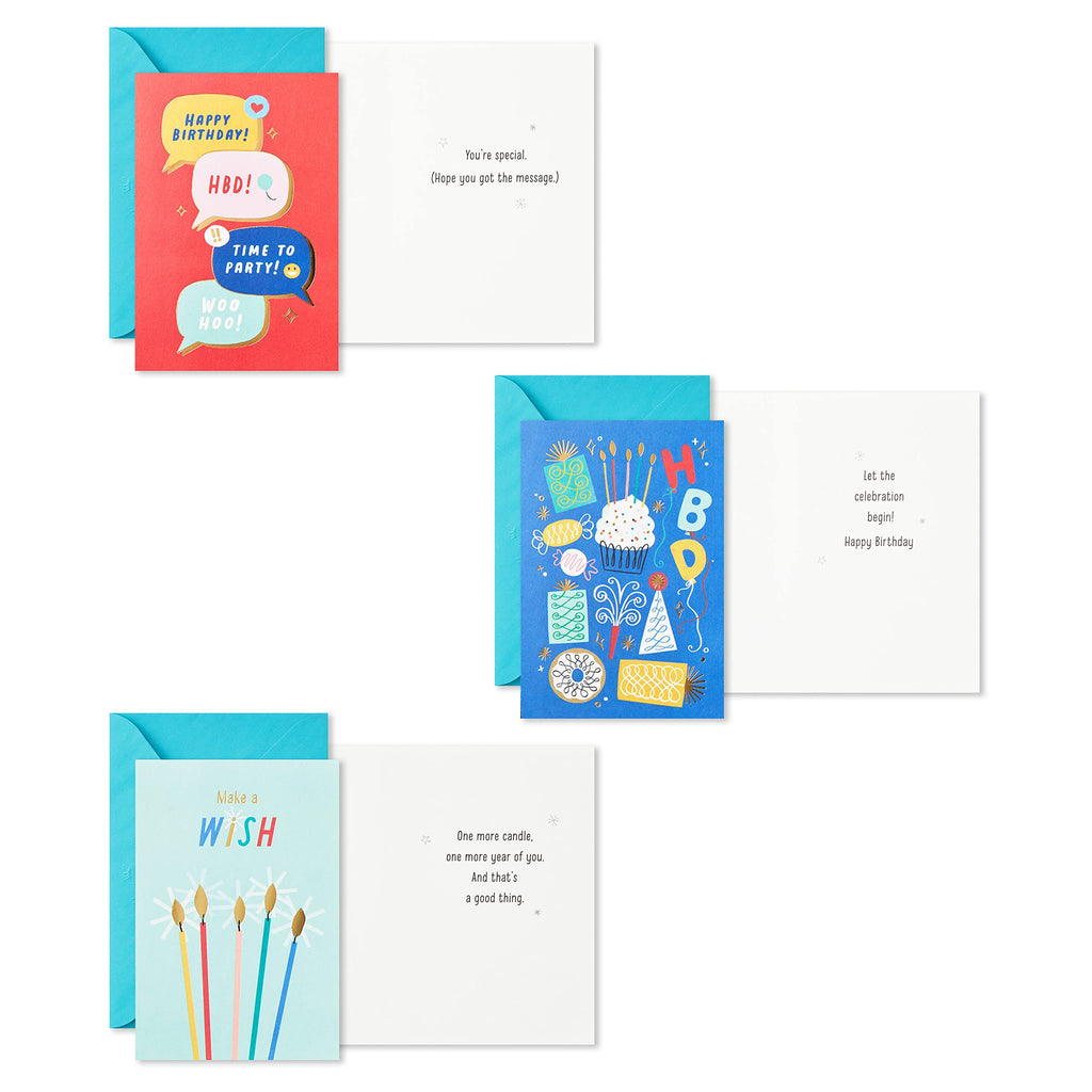 Hallmark Birthday Cards Assortment, 36 Cards with Envelopes (Bright Birthday Wishes)