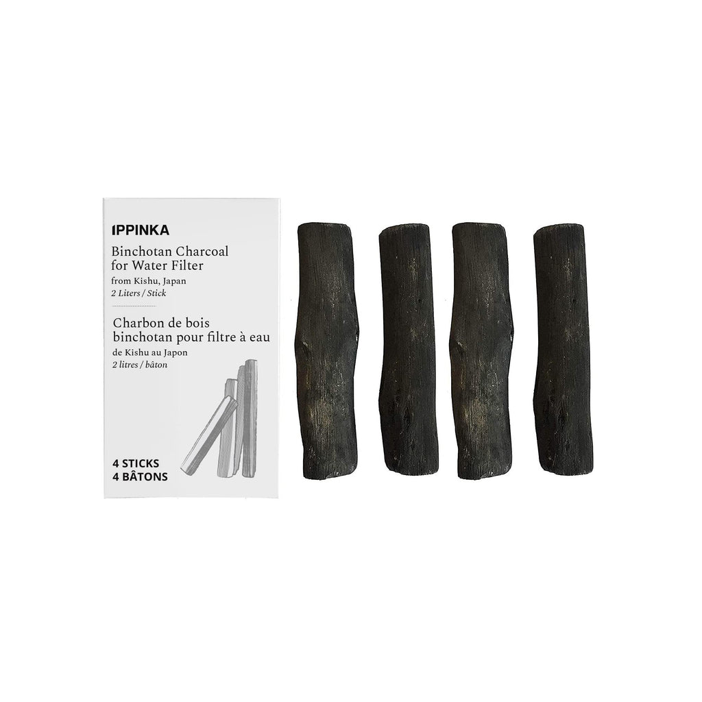 Binchotan Charcoal from Kishu, Japan - Water Purifying Sticks for Great-Tasting, 4 Sticks, Each Filters up to 2 Liters