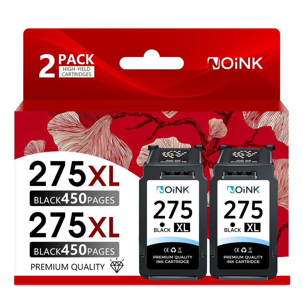 275XL Black Ink Cartridges High Yield Replacement for Canon PG-275 XL – Compatible with Pixma TS & TR Series Printers, TS3520 TS3720 TR4720 TR4722, 2 Pack