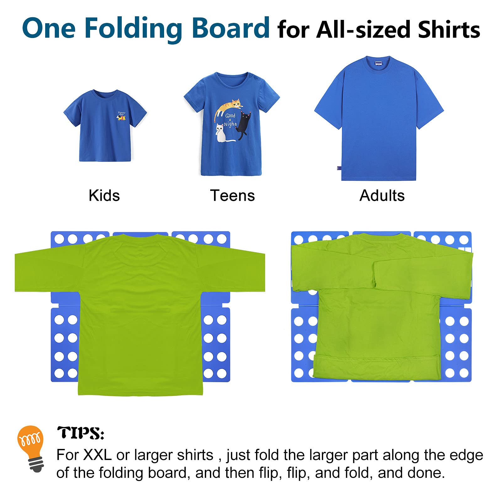 Geniusidea Shirt folding Board Tshirt Folding Board t Shirt Folder Clothes Plastic Laundry Room Organizer