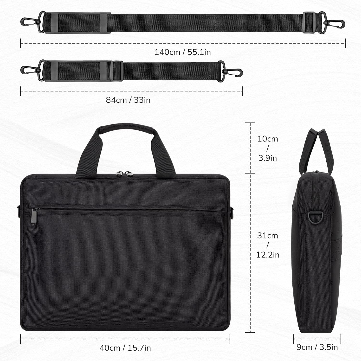 HEDUGO Laptop Bag Case 15.6 Inch Computer Sleeve Messenger Bag with Adjustable Shoulder Strap Briefcase Carry Case for Men Women to Work School Travel,Fit 14 to 16 Inch Laptops