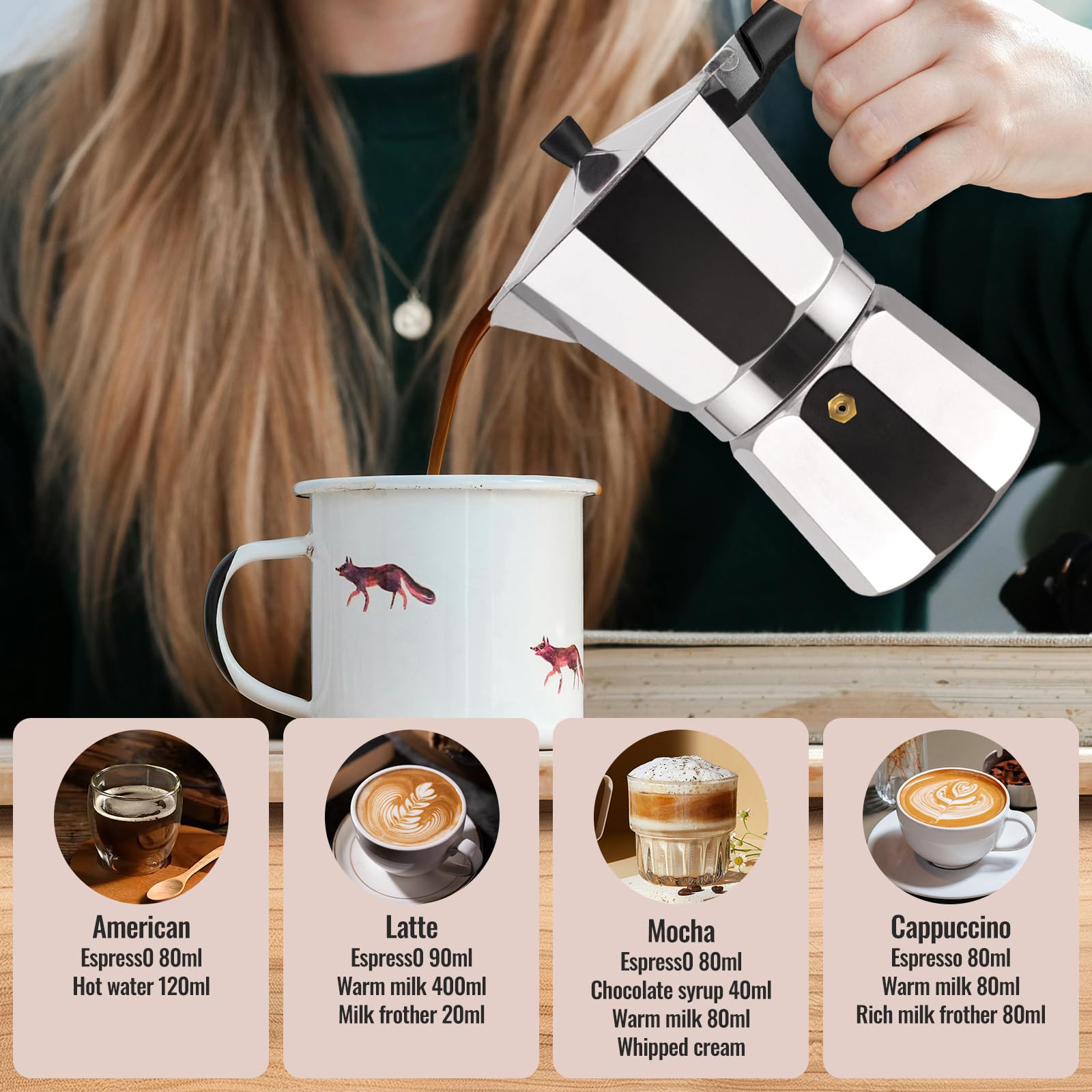 14 Cup Aluminum Moka Pot Classic Stovetop Espresso Coffee Maker 700ml 23oz Coffeemaker Percolator Mocha Pot Greca Coffee Maker Cafe Makers for Italian and Cuban Café Brewing Silver