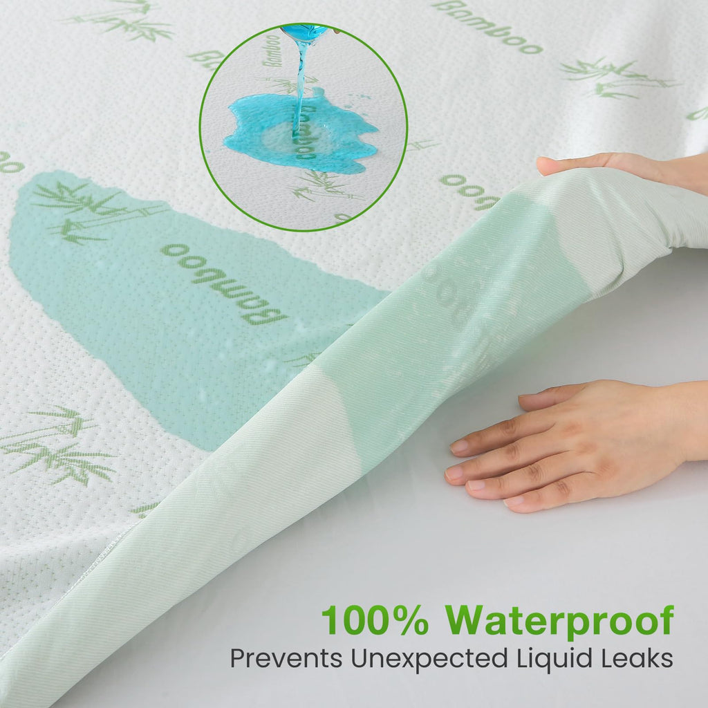 Sasttie Full Size Mattress Protector, Waterproof Full Mattress Protector, Double Mattress Protector with Viscose for Bamboo, Noiseless Mattress Cover with 8"-21" Deep Pocket (54 x 75 inches)