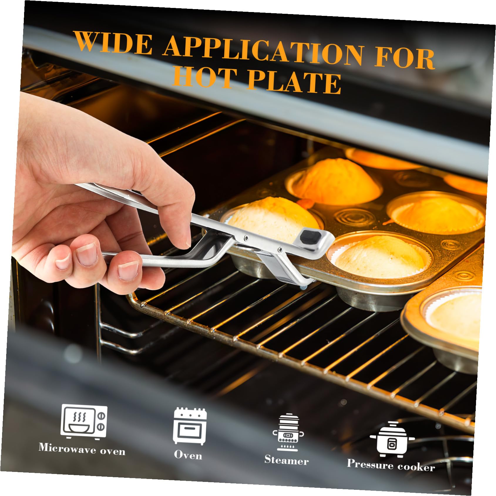 Angoily Anti-scalding Kitchen Plate Gripper Clip Stainless Steel Hot Bowl Holder with Abs Heat-Resistant